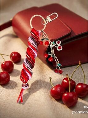 Cherry Kiss Swirl Keychain